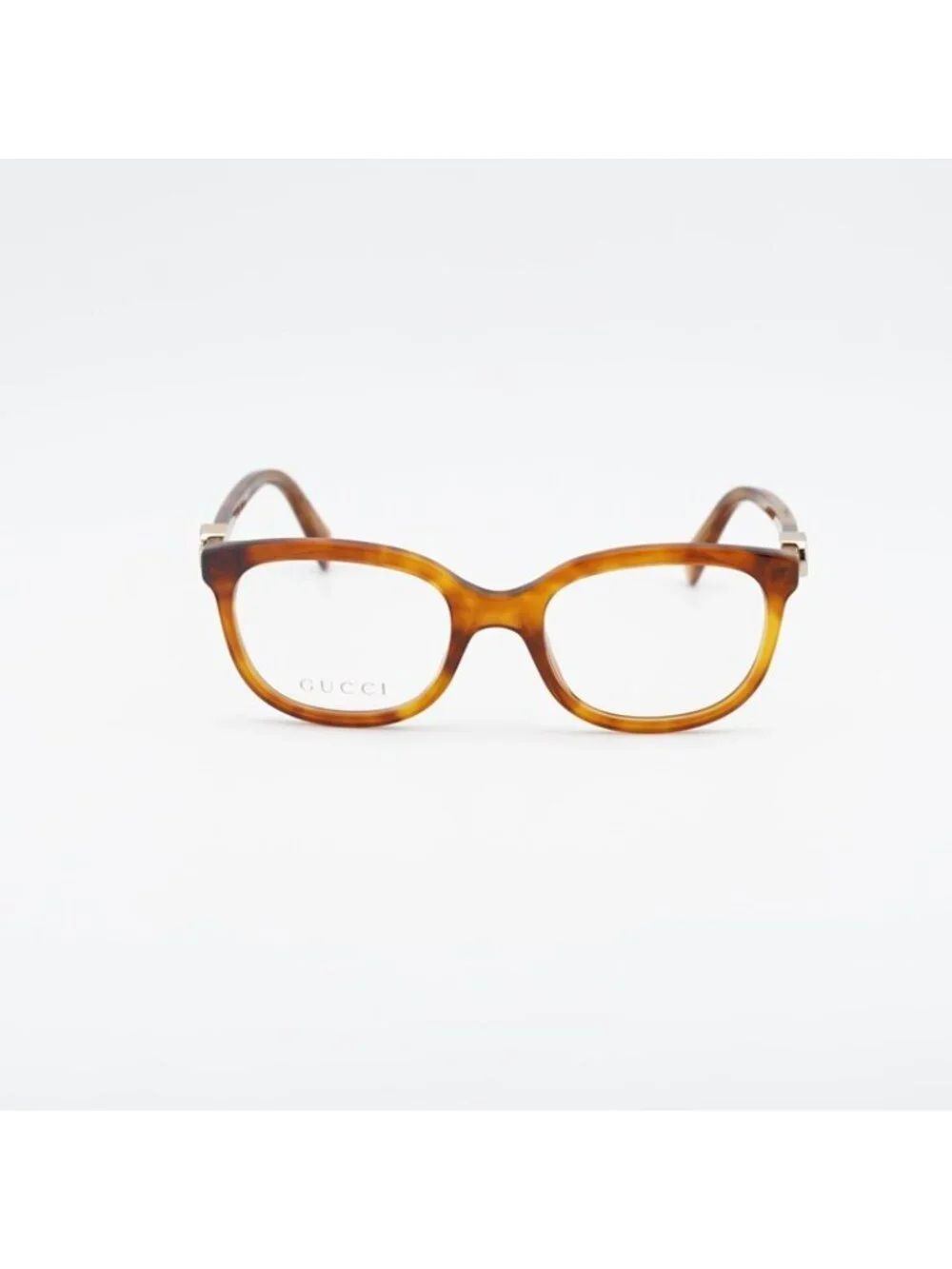 Gucci GG1075O 002 Eyeglasses Light Havana 48mm Square Frame - Picture 2 of 10